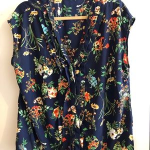 Blue floral blouse